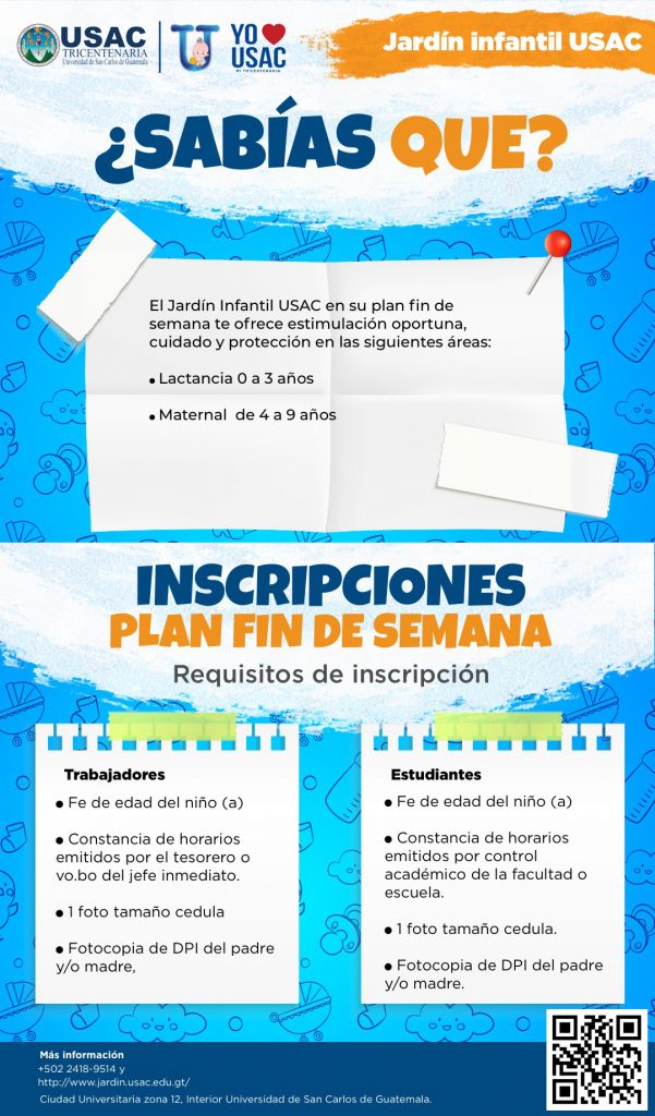 Inscripciones Plan Fin de Semana \u2013 Jardin Infantil USAC